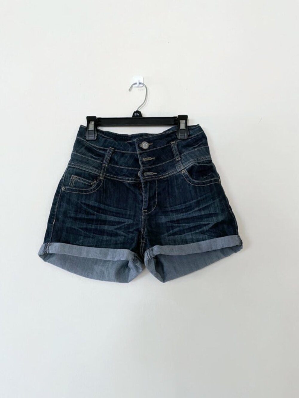 1st Kiss Distressed Denim Stretch Shorts